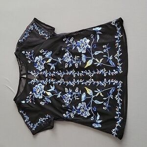 Whbm double layer fully embroidered blouse